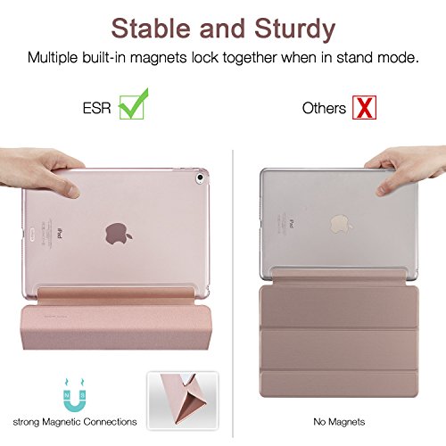 iPad Mini 4 Hülle, ESR® Yippee Series Auto aufwachen/Schlaf Funktion Ledertasche mit durchschaubar Rückseite Abdeckung Leichtgewicht Anti-Kratzer Schutzhülle für iPad Mini 4 (Roségold) - 4