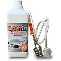 Rostio Tank-ontroester set 1L – incl. tank-beschermingsemulsie 500 ml dompelaar – hoog rendement (1:10) – voor tanks tot 10 l – roestverwijderaar & corrosiebescherming – ontroesten ook bij sterke