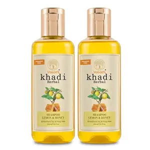Vagads Khadi Lemon and Honey Shampoo 210ml | Anti-dandruff | Parabens free | Silicon Free | Pack of 2