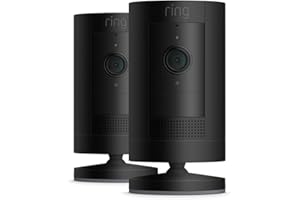 Ring Stick Up Cam Plug-In, videocamera di sicurezza in HD con sistema di comunicazione bidirezionale, compatibile con Alexa | Colore nero | 2 Camera
