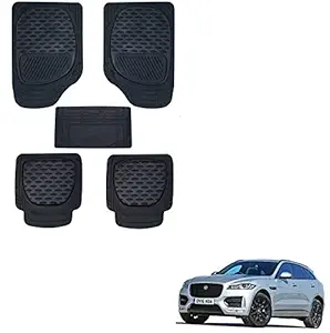 Kozdiko Car 6255 TW Rubber PVC Heavy Mats Black Color Set of 5 Pcs for Jaguar F-Pace