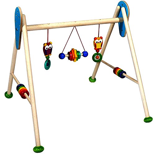 Hess Holzspielzeug 13376 Babyspielgerät Eule aus Holz, 62 x 57 x 55 cm