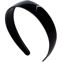 VELSCRUN Cerchietti Per Capelli In Raso Nero - Larghi 4 Cm, Tinta Unita, Per Donne E Ragazze - Accessori Cosplay E Uso Quotidiano