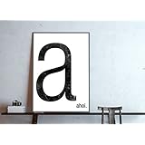 Typo Poster, Monogramm Buchstabe a wie ahoi - individualisierbar mit Deinem Wunsch-Wort, schwarz-weiß