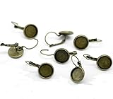 Farbe: bronzefarben SiAura Material ® - 10 Stück (5 Paar) Zinklegierung Ohrclip Rohlinge, 14x28mm für 12mm Cabochons, bronzefarben
