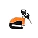 Produktbild Scheibenbremsschloss, Anti-Diebstahl Motorrad Motorrad Alarm Disc Lock, 110dB Alarm Sound und 6mm Pin, Fahrräder und Roller Bremsscheibe Radschloss (Orange)