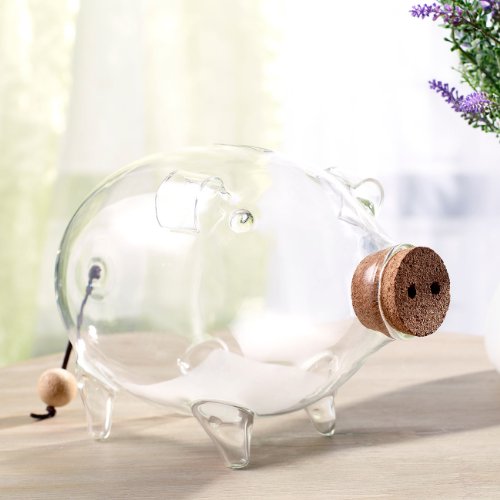 Carlo Milano Deko XL Sparschwein aus glas, 21 cm - 3