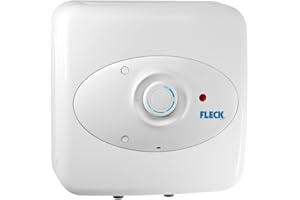 ARISTON Fleck, TP - Termo Eléctrico 15 Litros, Calentador de Agua Eléctrico Vertical, Seguro, Compacto, Eficiente 32.4x36x36 cm, Calentadores Fabricados para Instalación en España - Eficiencia A, Rango (A+/F)