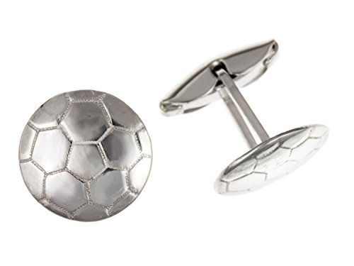 Fußball Ball Manschettenknöpfe Rund 925 Sterling Silber – Lieferung erfolgt in Geschenkbox oder Geschenkbeutel