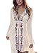 Produktbild Saoye Fashion Strandtunika Damen Strandkleider Kurz Elegant Langarm V Ausschnitt Vintage Hippie Boho Ethno Style Stickerei Casual Tunika Strand Beachwear Bikini Cover up