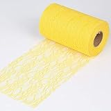 Produkttyp: Spitze AiCheaX Lace Crafts - 22 Meter Tüllspitze Rolle Spool Ribbon 15 cm Nähen bestickte Spitze Stoff für Stuhl Schärpe Bogen Tischläufer - (Farbe: gelb)