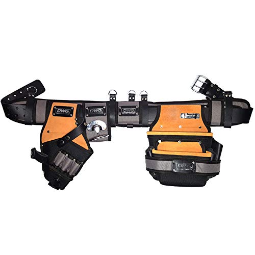 HW GLOBAL Rangement Des à Gaines à Outils Sacoches Tabliers Clous Poches Étui Pour Perceuse Ceintures Boucles de Marteaux Porte électriciens Ceinture Ajustable Cadeau fête des Pères Bricoleur Charpentier Menuisier Maçons Soudeurs Tool Belt Pouch Organiseur CA 150