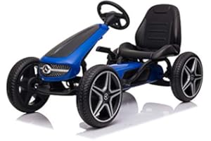 FINOOS Mercedes Go Kart - Lizenziert - Kinder Pedal Auto - Tretauto - Cart - Kettenantrieb - Eva-Reifen (Blau)