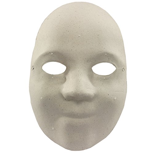 Maske für Erwachsene aus Pappe, 6 Stück ✓ Karnevalmaske / Papp-Masken ist ca. 23×15,5 cm ✓ Masken-Set aus robuster, grauer Pappe ✓ unbemalte / blanko Gesichtsmasken zum selber machen ✓ Faschingsmaske ideal für den Maskenball / Kostüm-Ball / Karneval / Fasching ✓ Vollmaske / Faschingsmaske selber basteln / bemalen / verzieren ✓ Faschingsmasken mit Gummischnüre zum Befestigen | trendmarkt24 – 221450 - 3