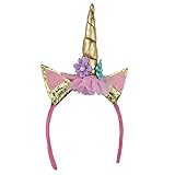 Einhorn Haarreif mit Horn Einhorn-Kostüm-Haarreif zum Karneval - - Très Chic Mailanda (Blond) -