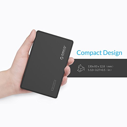 Orico USB 3.0 mit UASP Typ C Externe Festplatte für 2,5 Zoll SATA III 6 Gbps HDD und SSD (Schwarz) – 2588C3 - 5