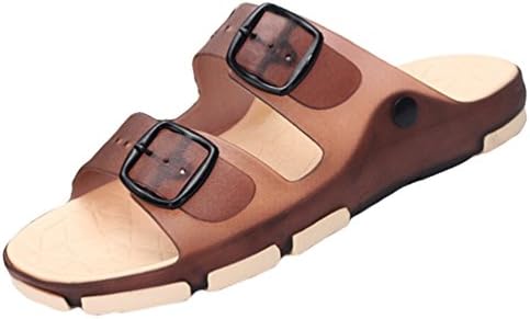 Weyeei Men Women Couple Slippers Fashion Breathable Summer Beach Thongs (Brown, EU 39)