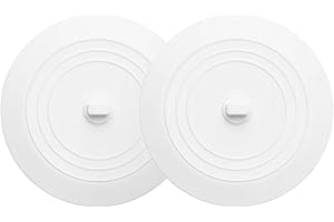 tifanso Universal Bath Stopper, Silicon Drain Stopper for Kitchen Sink & Basin, Bathtub and Bathroom Plug, 6inches (2*White)