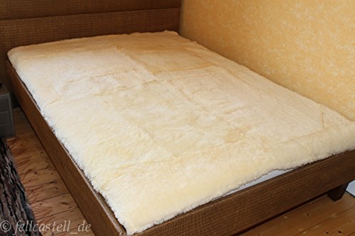 Lammfell Bettauflage Betteinlage Unterbett med. Gerbung 200 x 140 cm ganze Lammfelle - 2