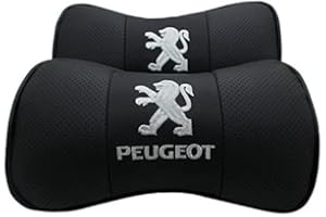 ALINZO 2pcs Oreiller Cou D'appui-tête Siège de Voiture, Coussin Cou Confort Doux Mémoire, Oreillers Voyage e Repos Cou, Accessoires de Décoration, pour Peugeot 2008 3008 308 408 508,Bla-CK