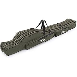 Lixada Portable Plegable Barra de Pesca Carrier Lienzo de Pesca Herramientas de Bolsa de Almacenamiento Caso
