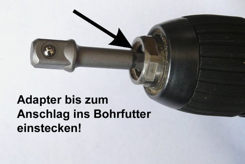 Famex 10680-3 Bohrfutter-Adapter mit 4-kant-Antrieb, 3-tlg. - 3