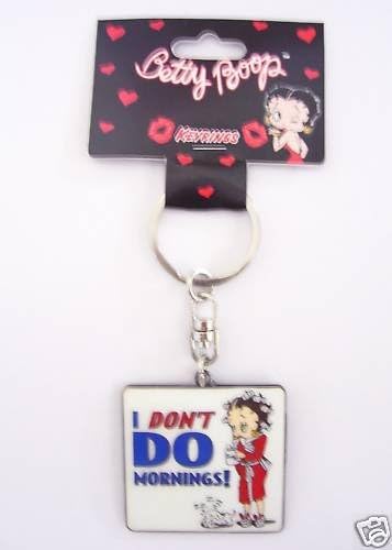 Betty BOOP I Don't DO Mornings Keyring New Keychain