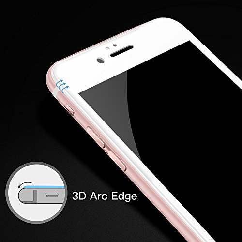 iPhone 6s Screen Protector,Coolreall 3D Full Coverage Premium Tempered Glass Screen Protector Film For iPhone 6 / 6s [4.7 Inch,0.33mm Ultra-Clear 9H Hardness](White)