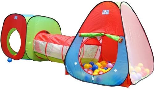 Childrens, Kids, Ball Pit, Pop Up Play Tent and Tunnel Set RED/BLUE/GREEN ***PLUS 100 BALL PIT BALLS ***
