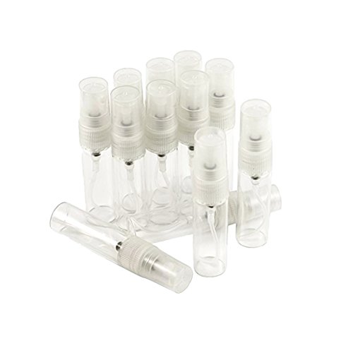 CHIC*MALL 12PCS Mini 5ml Glass Refillable Perfume Empty Bottle Atomizer Pump Spray