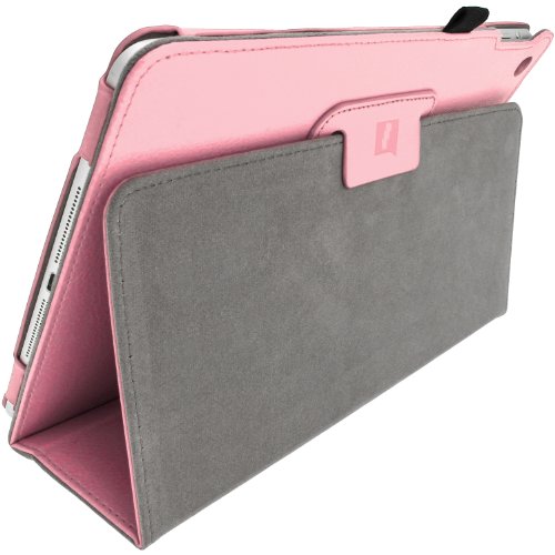 igadgitz Pink Rosa PU Ledertasche Hülle Folie für Apple iPad Air 2013 Mit Multi-Winkel Betrachtungs-stand + Auto Sleep/Wake + Displayschutzfolie - 5