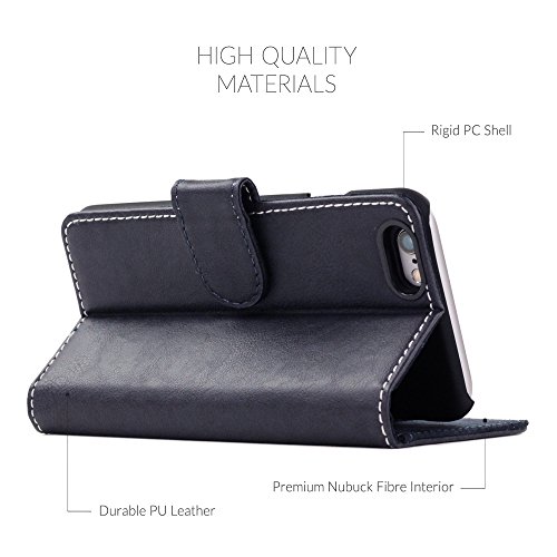 iPhone 6 and 6S Case, Snugg Riverside Blue Leather Flip Case [Card Slots] Executive Apple iPhone 6 and 6S Wallet Case Cover and Stand [Lifetime Guarantee] - Legacy Series