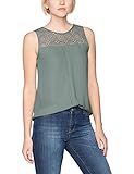 Spitzeneinsatz ONLY Damen Onlvenice S/L Lace Noos WVN Top, Grün Balsam Green, (Herstellergröße: 36)