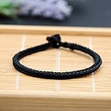 Material: cuerda tibetano ZGRJIUERYI Pulsera Trenzada,Tejidos A Mano Cuerda Tibetano Mecate Étnica Original Viento Cuerda Negra Bao Ping Nudo Chino Pareja Femenina Brazalete Lucky Mecate Prendas Personalizadas Accesorios