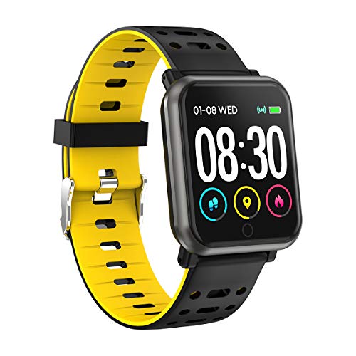Fitness Tracker, Letopro Monitor de Ritmo cardíaco IP67 Pulsera Impermeable con presión Arterial, oxígeno en Sangre, podómetro, calorías, Monitor de sueño, SMS para Hombres, Mujeres y niños