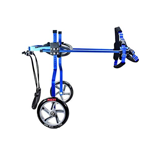 Preisvergleich Produktbild MOIMK Haustier-Rollstühle, Hunderoller, Aluminiumlegierung Ultraleichte Behinderte Und Gelähmte Hund Katze Hilfsdind Beine, Beinübungen,Blue,XS