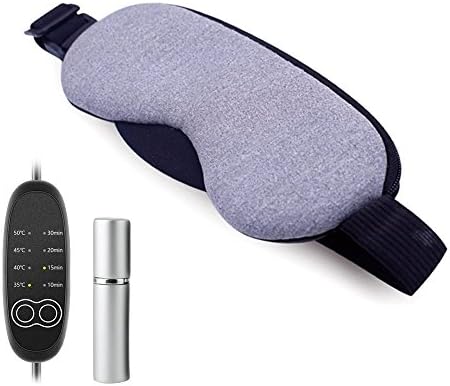 Heated Eye Mask with USB Temperature Control and Timing Eyeshade Relief Dry Eye or Tired Eyes Night Sleeping Hot Steam Eye Cover (No fragrance)