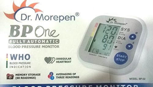 Dr.Morepen BP-02 Blood Pressure Monitor (White/Silver) RS.748 (71.00% Off) - Amazon