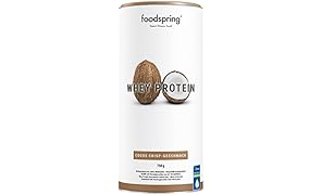 foodspring - Whey Protein al Cocco Croccante - 750 g -&nbsp;80% di proteine del siero del latte - Proteine per lo sviluppo muscolare