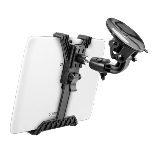 kwmobile KFZ Scheiben Halterung für Samsung Galaxy Tab 3 10.1 – PKW Auto Halter mit Saugnapf in Schwarz + Ladegerät - 4