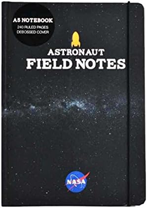Nasa Notebook Astronaut Field Notes Official Black A5 240 Page Lined One Size