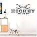 Produktbild Lvabc Hockey Ich Mag Scheiße Wandaufkleber Für Spiel Sport Zitate Vinyltapete Aufkleber Hintergrund Kunst Poster Murals 42X98 Cm