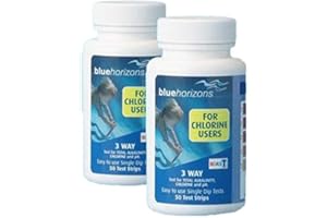 BLUE HORIZONS 3 Way+ Chlorine Test Strips (2 x 50) Hot Tub Spa Pool Water Testing (100 Strips)