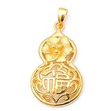 DRSMDR Damen-Halskette Aus Hartem Gold 3D, Durchbrochener Kürbis-Anhänger, Geschenk Zum Muttertags-Weihnachts-Valentinstag,Golden,Einheitsgröße