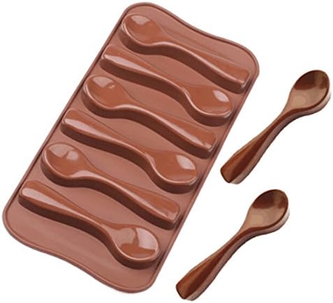 Jumrun 6 Spoons Shape Christmas Chocolate Cake Jelly Ice Silicone Fondant Mold Mould Baking Tools Coffee