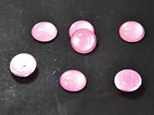 The Design Cart Pink White Circular Glass Stones (18 mm) (10 Pieces) - Used for Craft/Home Decoration, Aquarium Fillers/Fish Tank, Garden Decoration, Vase Fillers