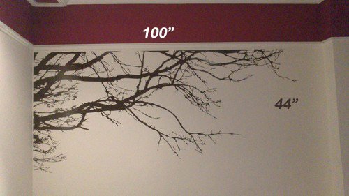 Wandaufkleber Baum Top Niederlassung Hause Vinyl Wandtattoo Aufkleber Wall Art sticker 100 „(w) * 44“ (h)(schwarz) - 6