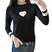 Produktbild Oliviavan Damen Langarmshirts Oberteile Rundhals Print Langarmhemd Pullover Applique Hoodie Shirts Tops Blusen Bluse Tuniken Streetwear Schwarz