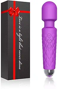 JINI COLLECTION Magic Mate Handheld Cordless Personal Body Massager for Women & Men - Waterproof & Portable Vibrate Wand [20 pattern x 8 speeds] - Extra Long Battery - Flexible Neck