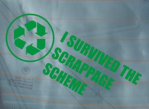 I SURVIVED THE SCRAPPAGE SCHEME vinyl car sticker window funny bumper decal graphics stickers JDM